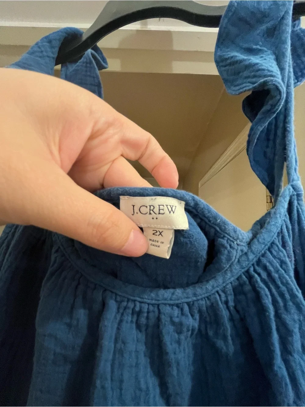 Blue Ruffled Strap J Crew Sundress